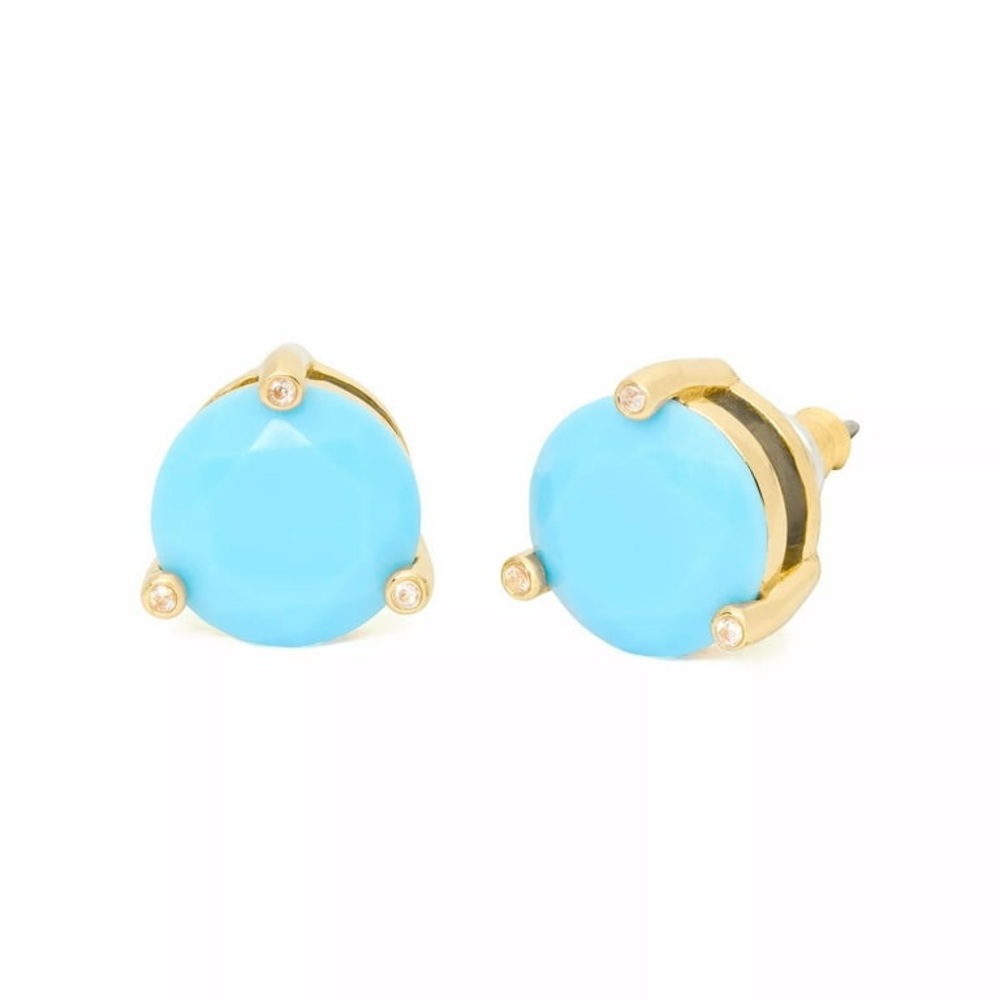 NWT Kate Spade New York Women's Rise And Shine Gold Plated Studs, Turquoise